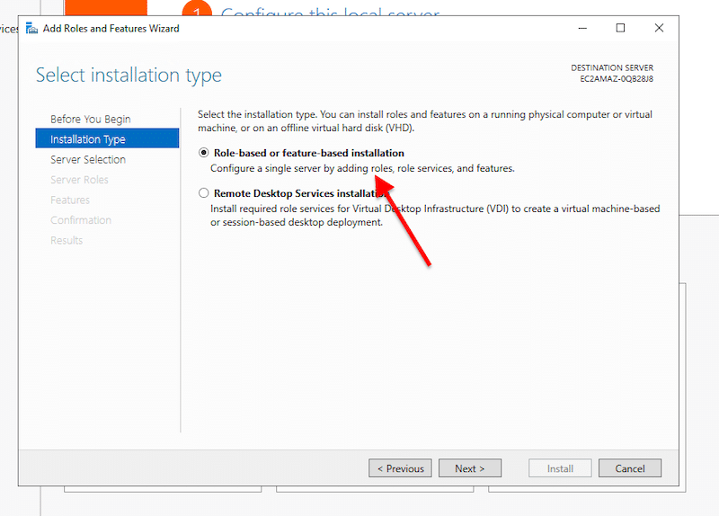 Select installation type