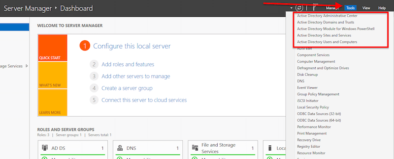 Server Manager Dashboard