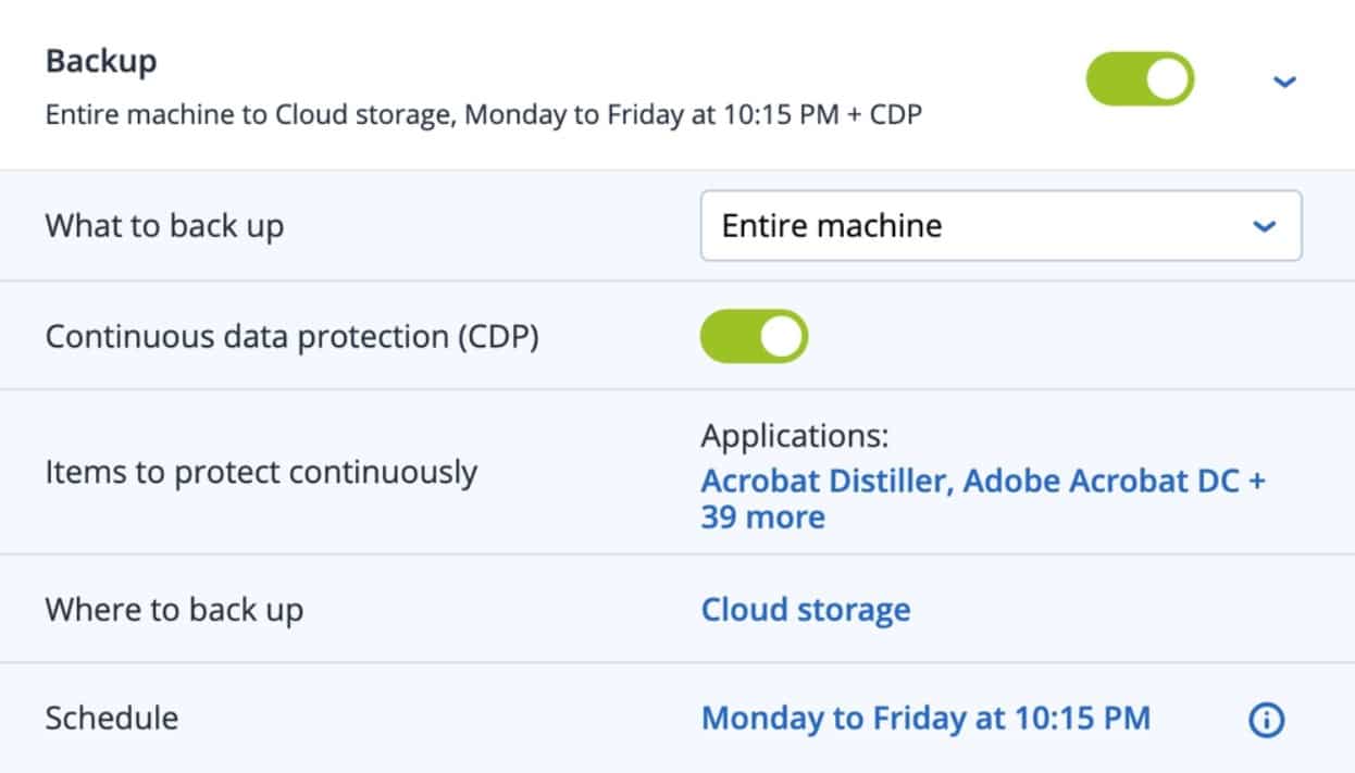 Acronis Cyber Protect backup