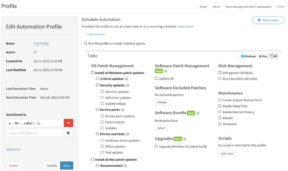 Atera Schedule Automation