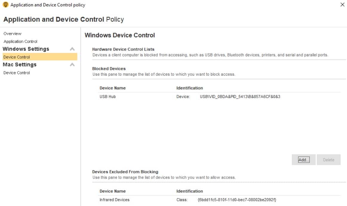Broadcom Symantec Endpoint Protection USB Lock