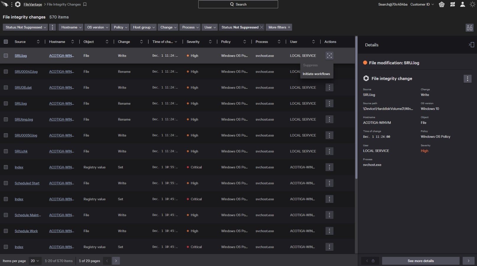 Crowdstrike FileVantage File Integrity