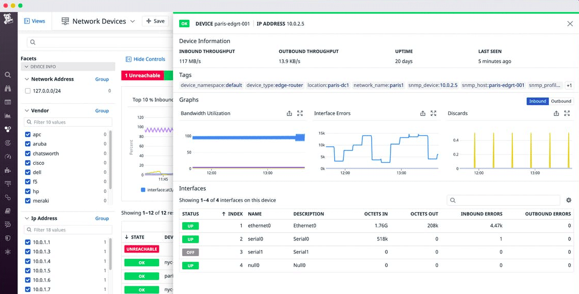 Datadog Network Device Monitoring