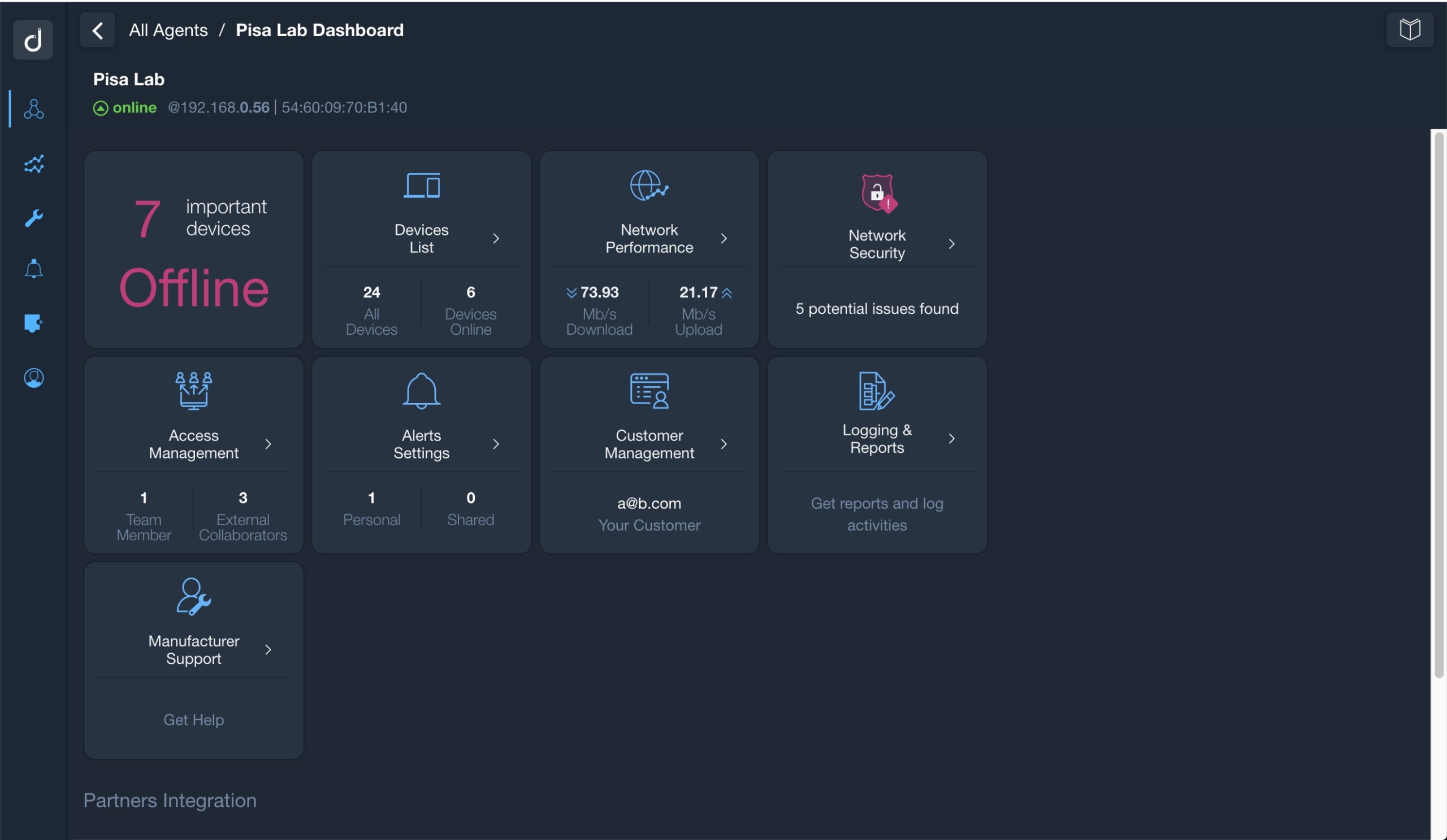 domotz dashboard
