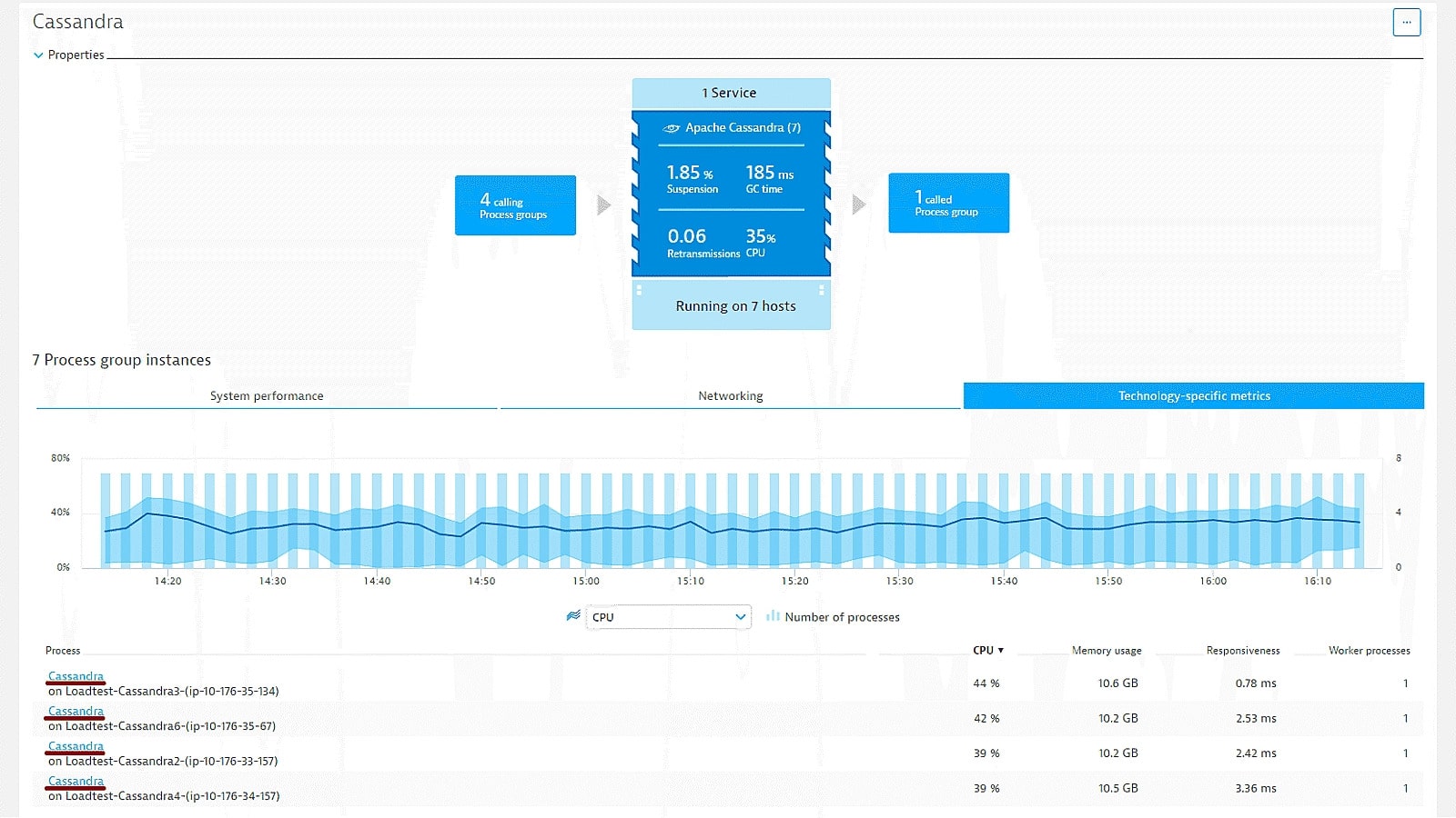 Dynatrace Cassandra Monitoring Process Groups