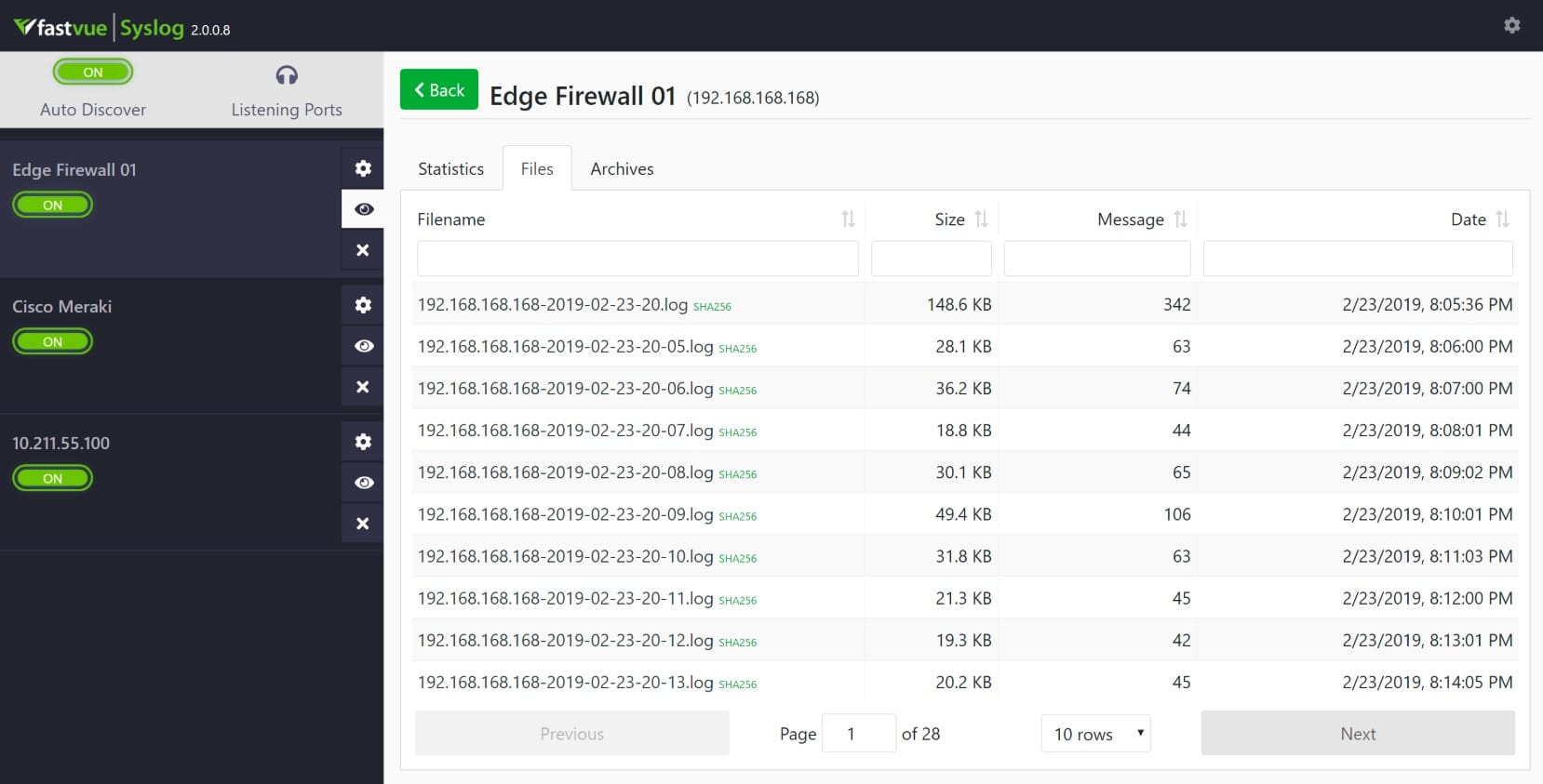 Fastvue syslog server