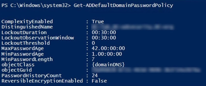 Get-ADDefaultDomainPasswordPolicy