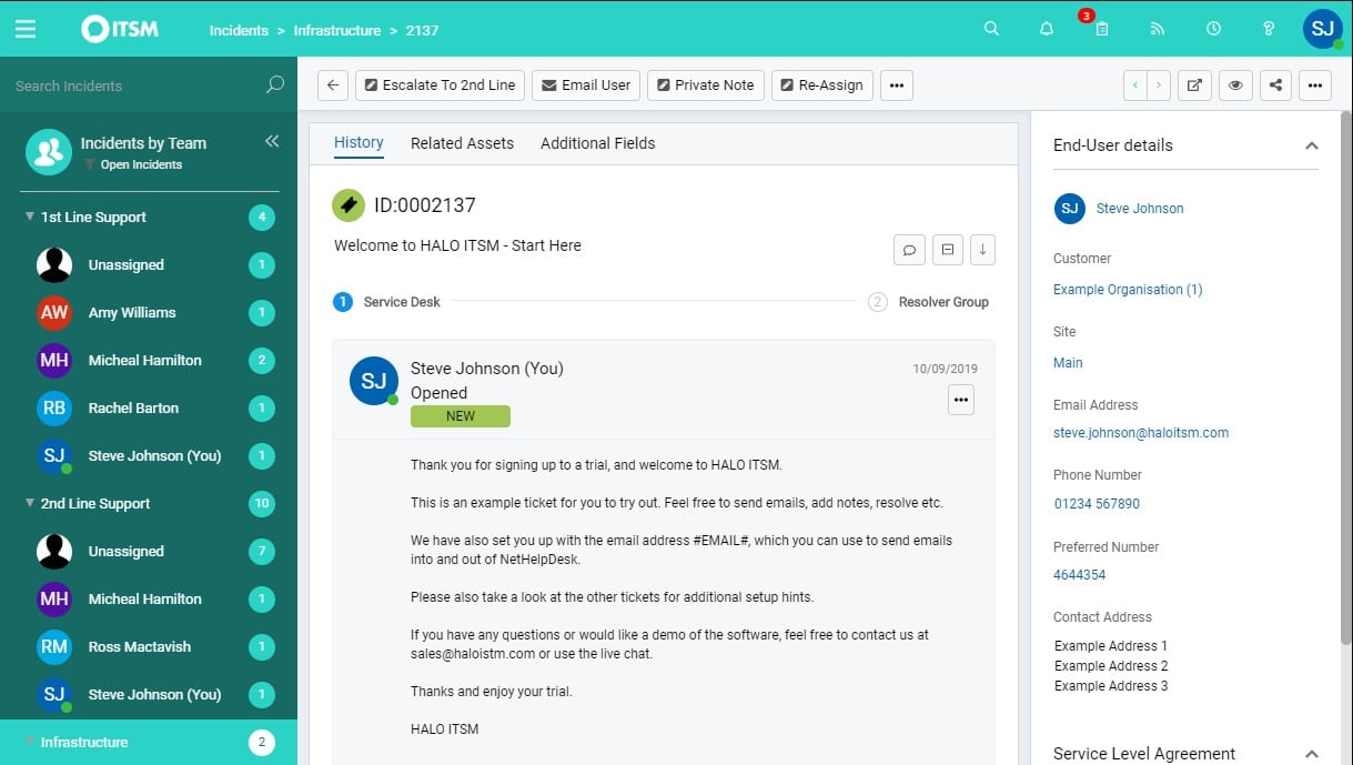 HaloITSM Screenshot