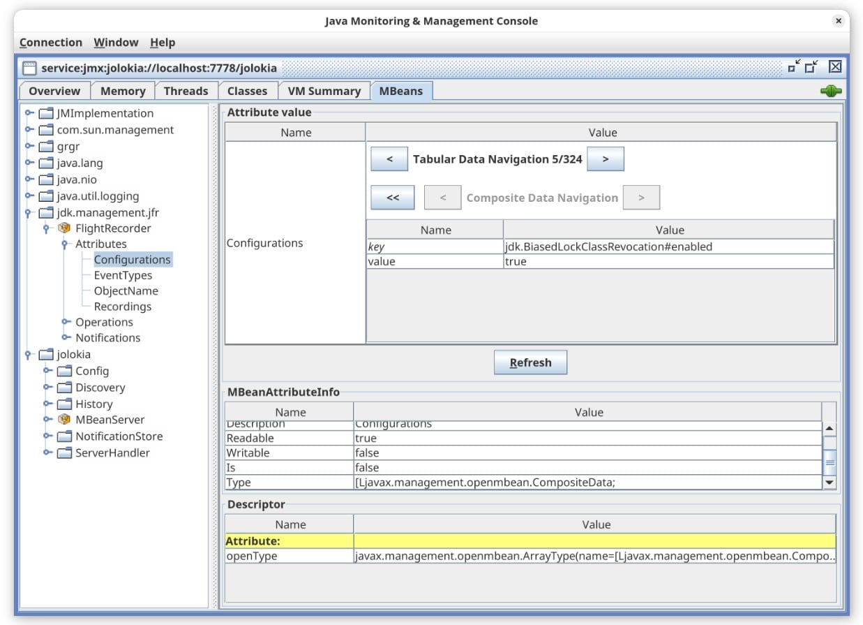 Jolokia mx monitoring