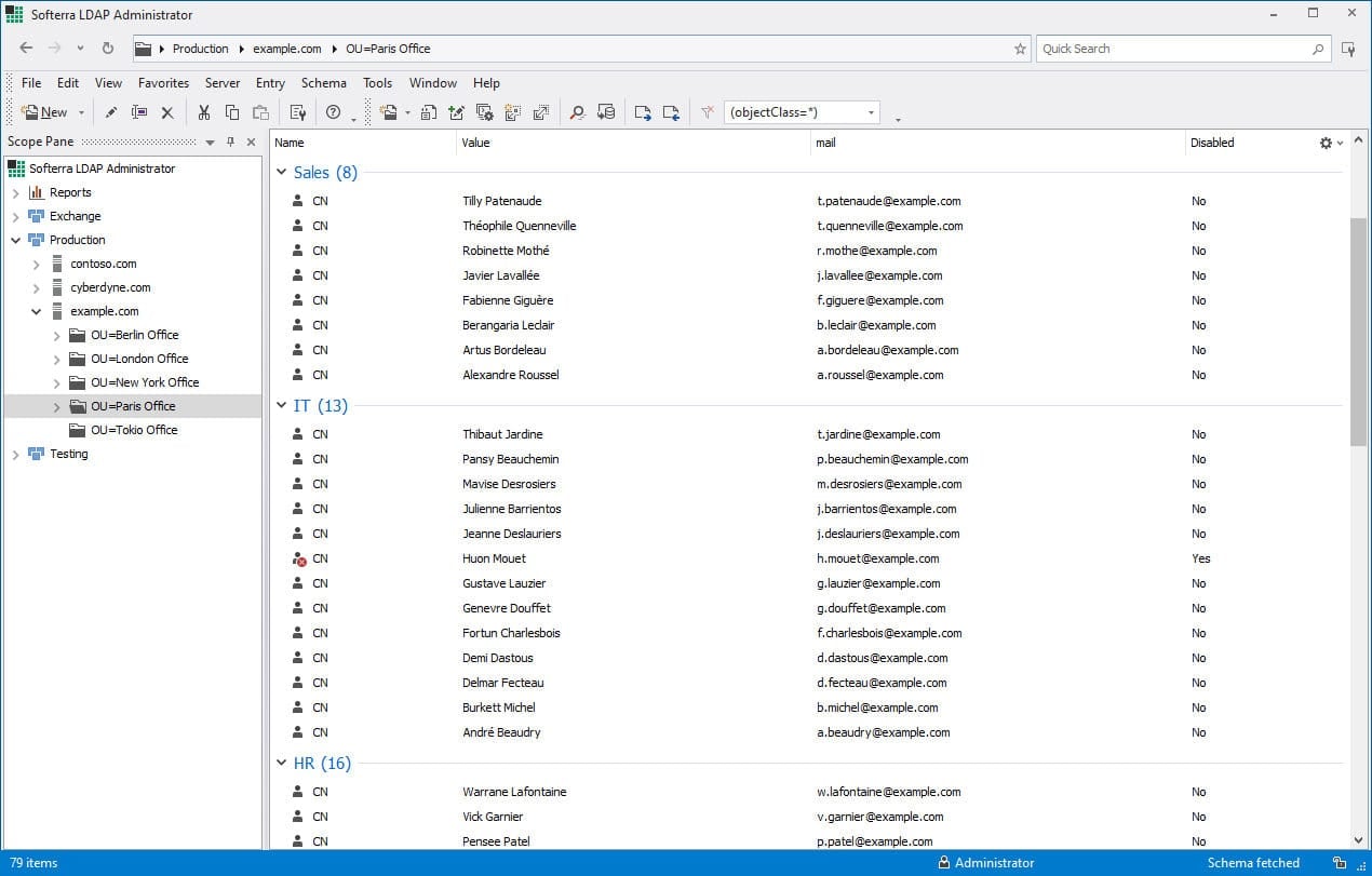 LDAP Administrator Directory Browsing