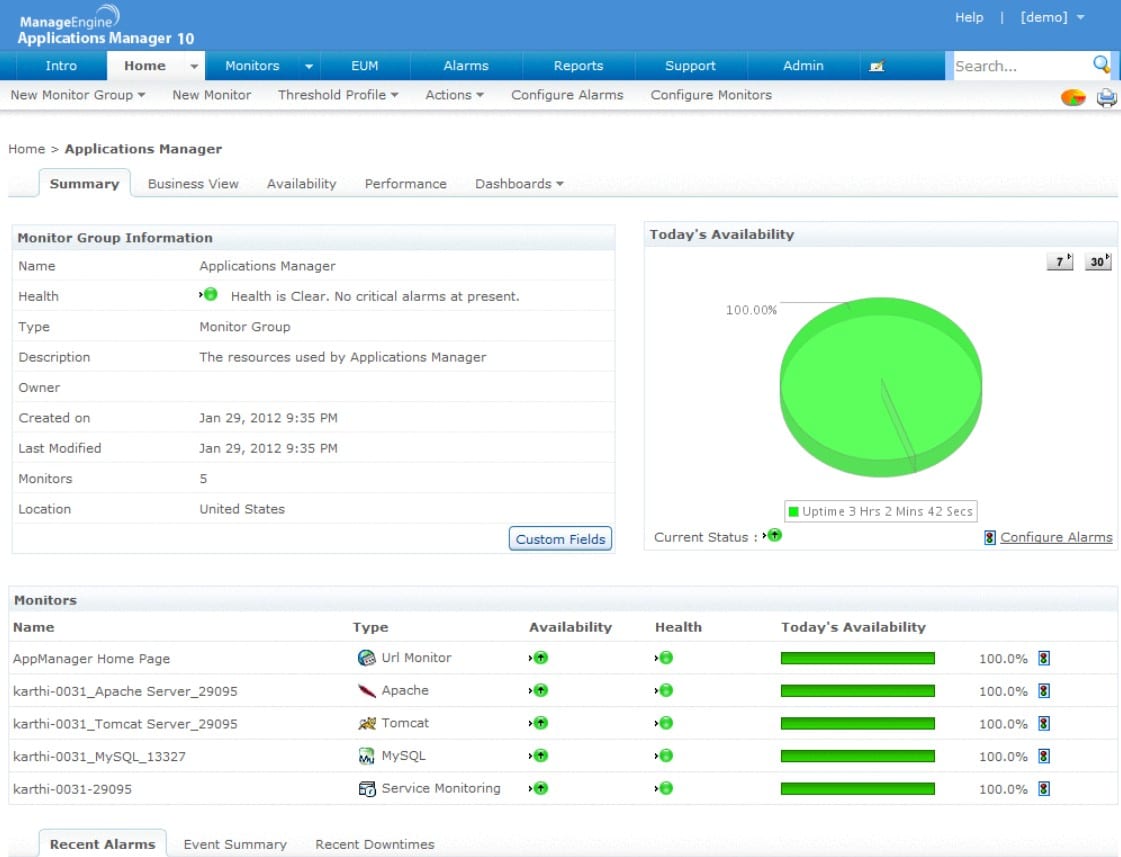 ManageEngine Applications Manager system management