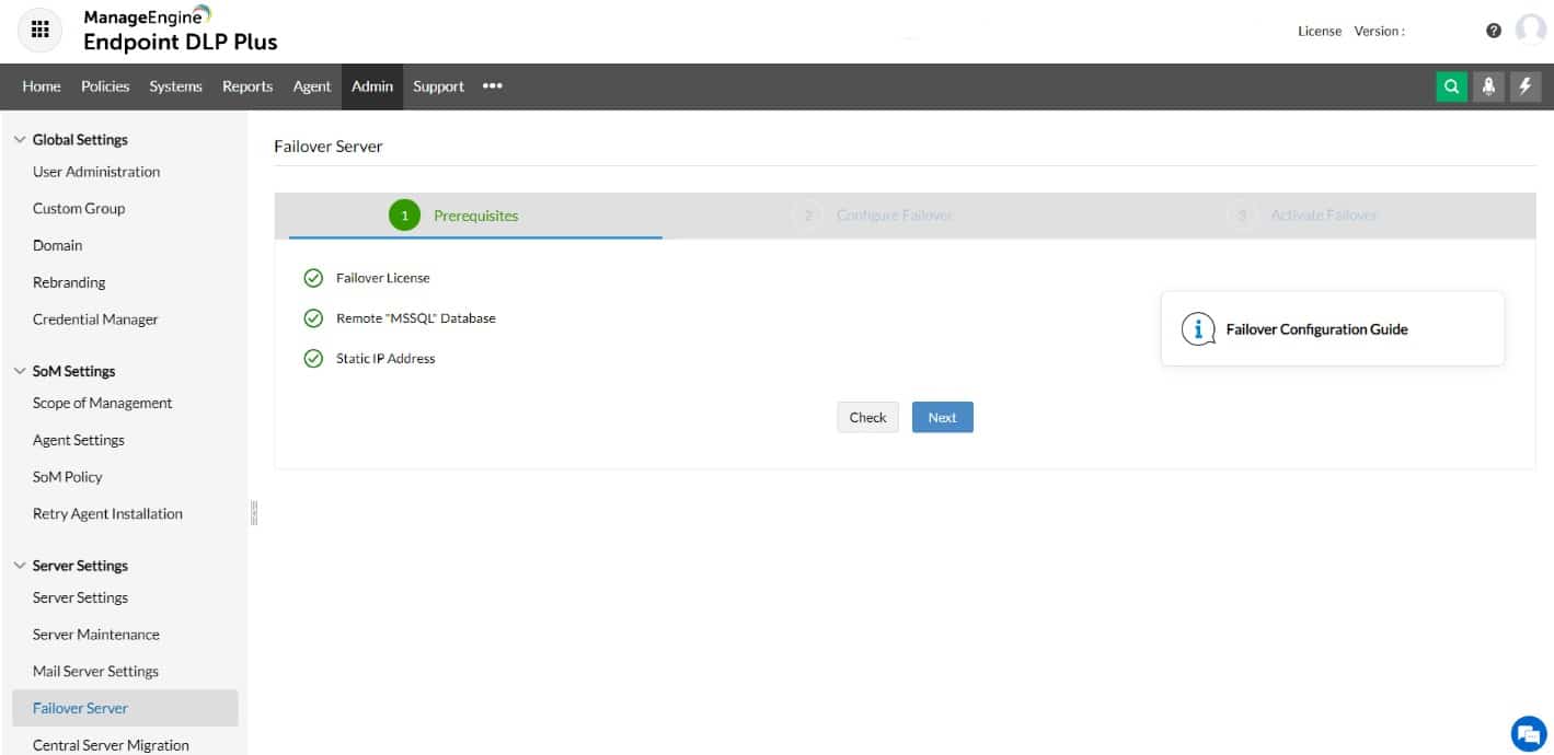 ManageEngine DLP Plus Admin