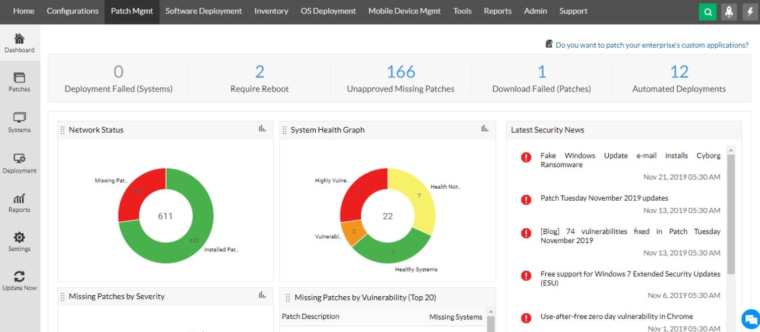 ManageEngine Endpoint Central patch management