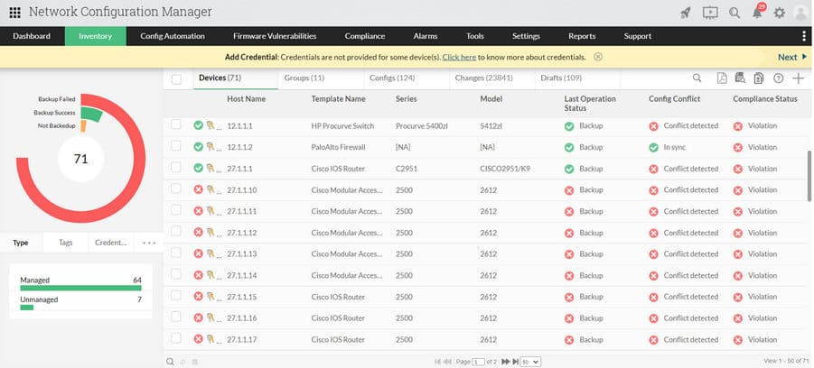 ManageEngine Network Configuration Manager