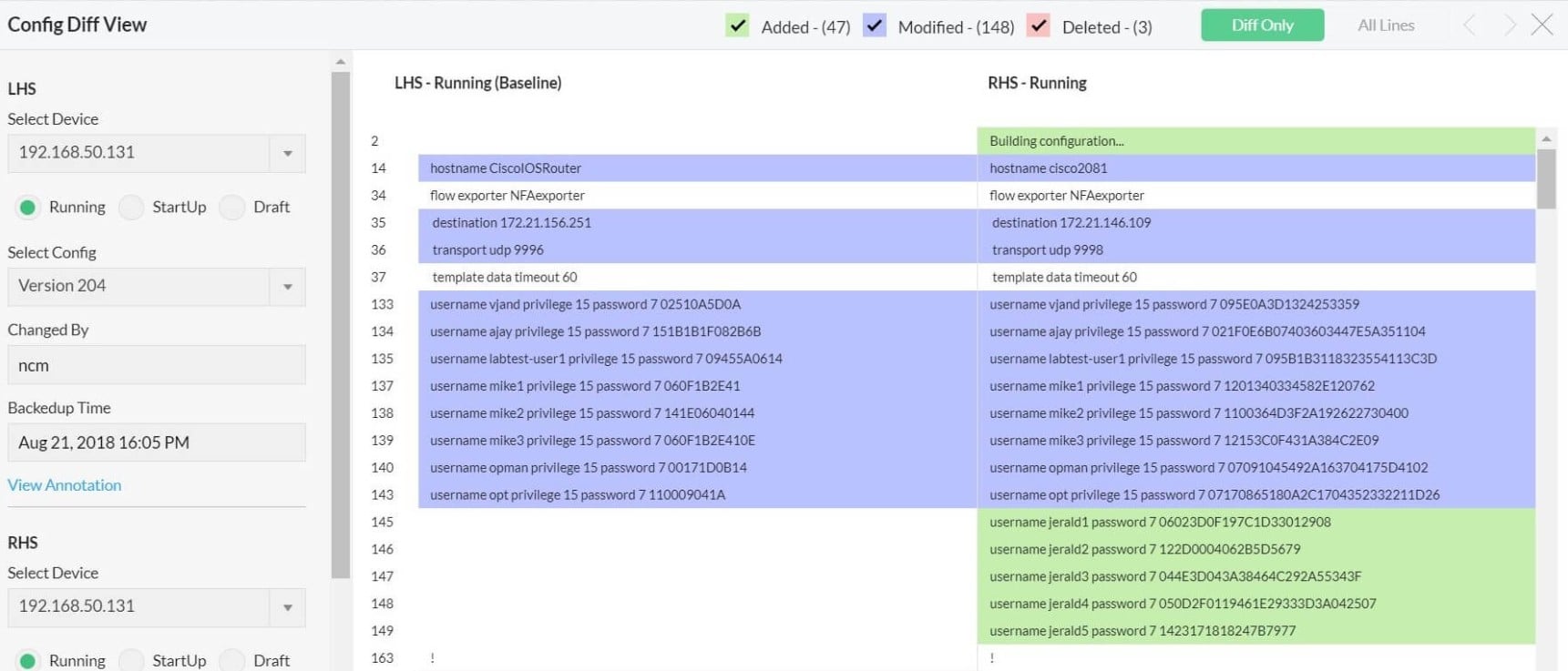 ManageEngine Network Configuration Manager automation