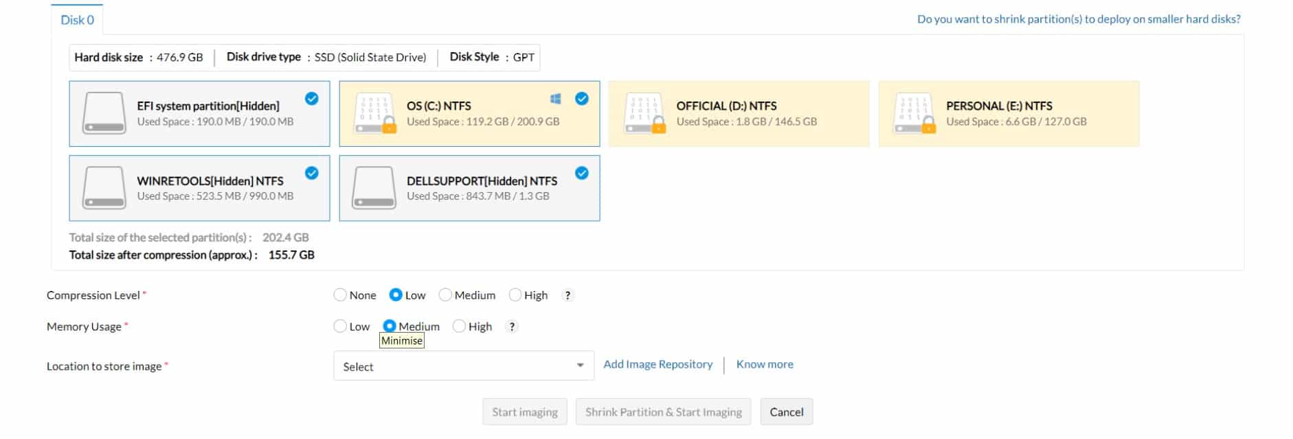 ManageEngine OS Deployer disk imaging
