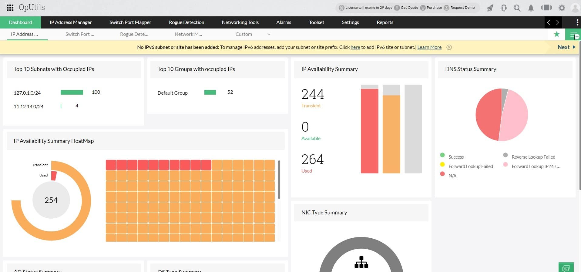 ManageEngine OpUtils IP Manager