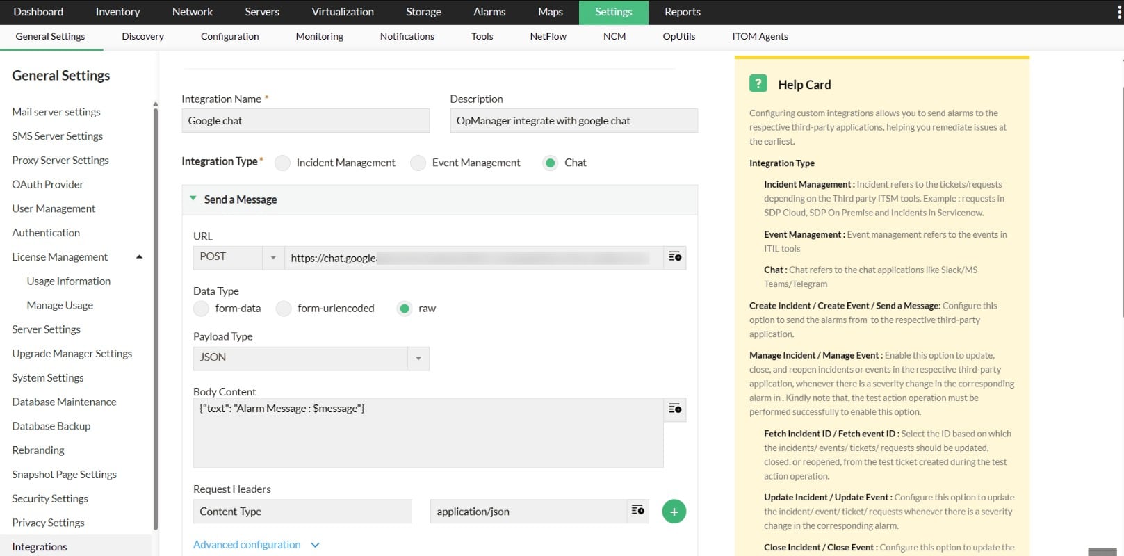 ManageEngine Opmanager Nexus Google Cloud Monitoring