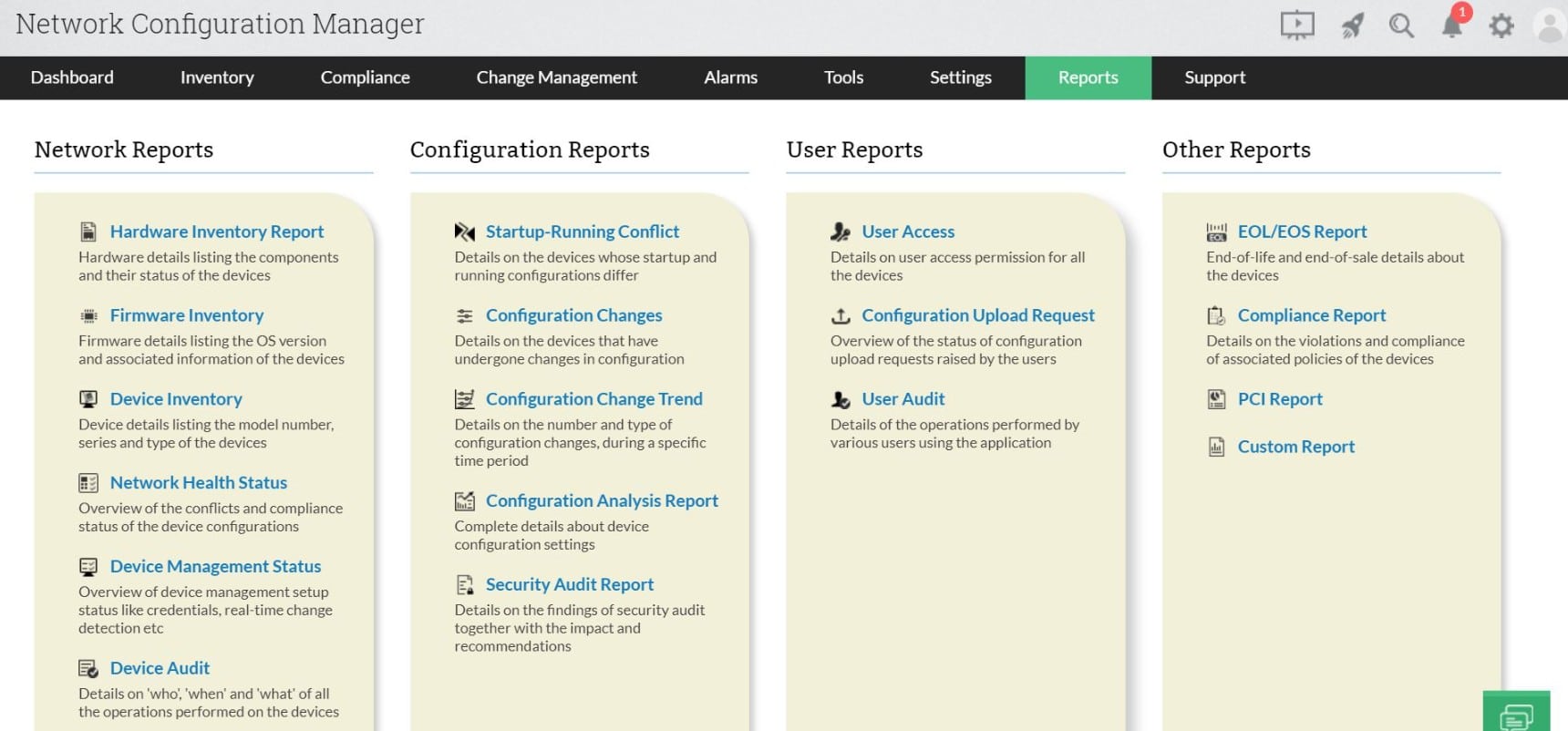 Manageengine Network Configuration