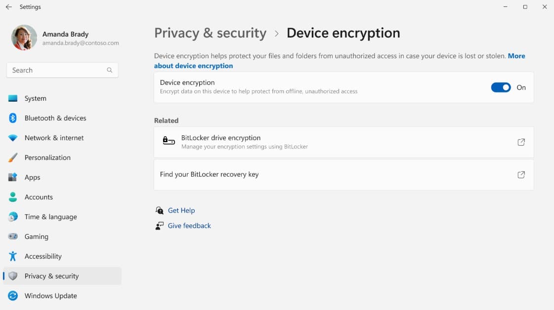 Microsoft Bitlocker Device Encryption