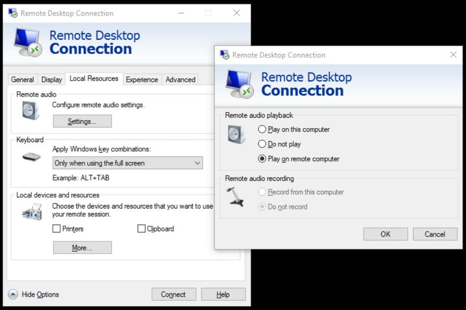 Microsoft Remote Desktop Connection