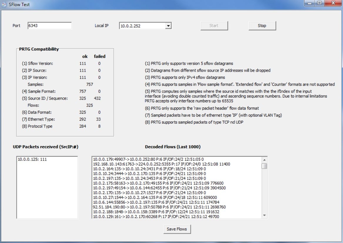 Paessler PRTG Sflow v5