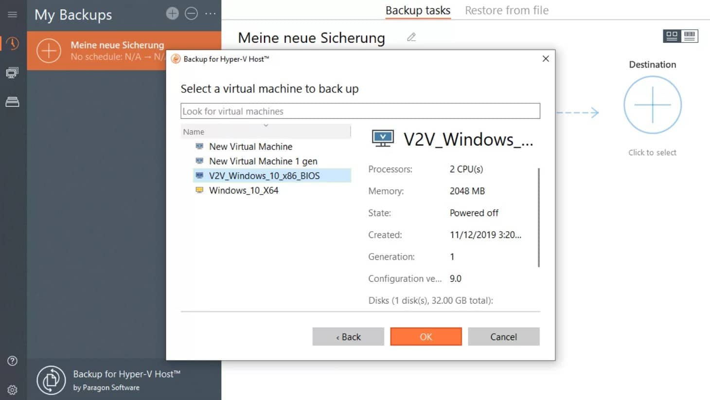 Paragon Software Hyper-v backup