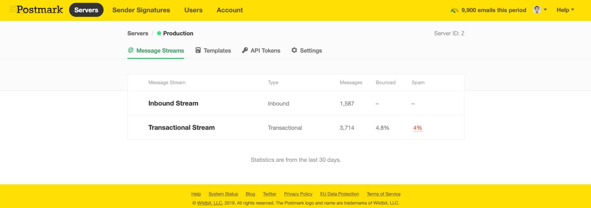 Postmark message streams