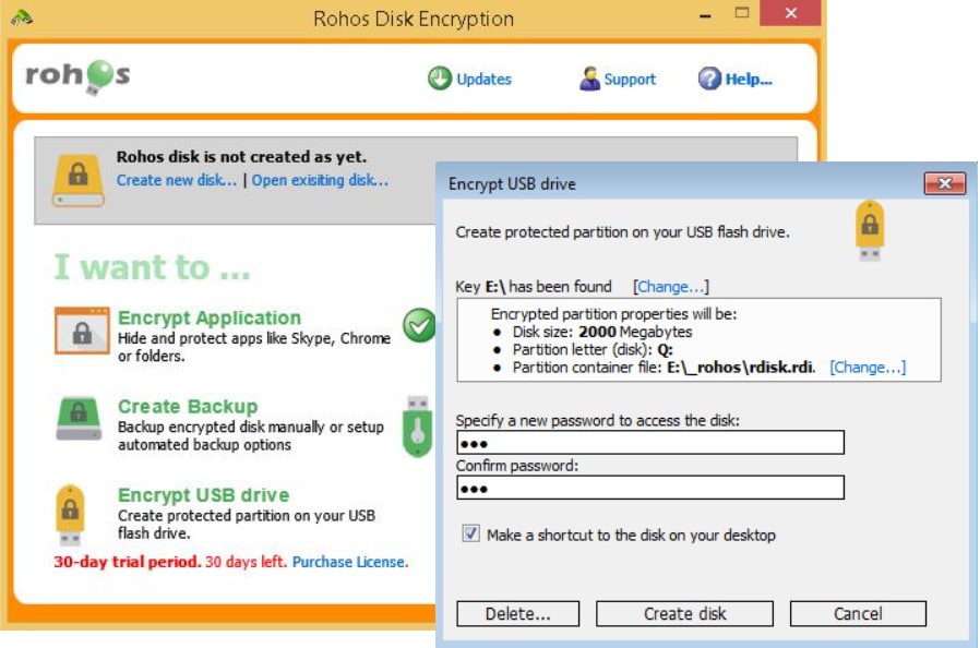 Rohos disk encryption