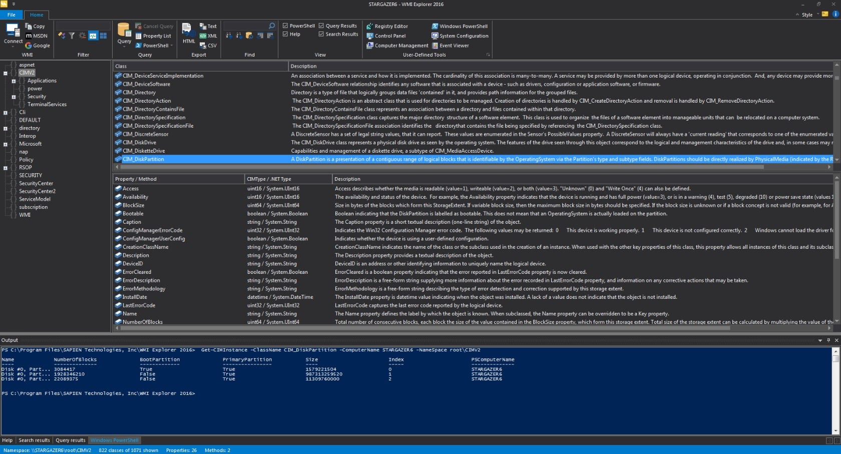 Sapien CIM Explorer WMI