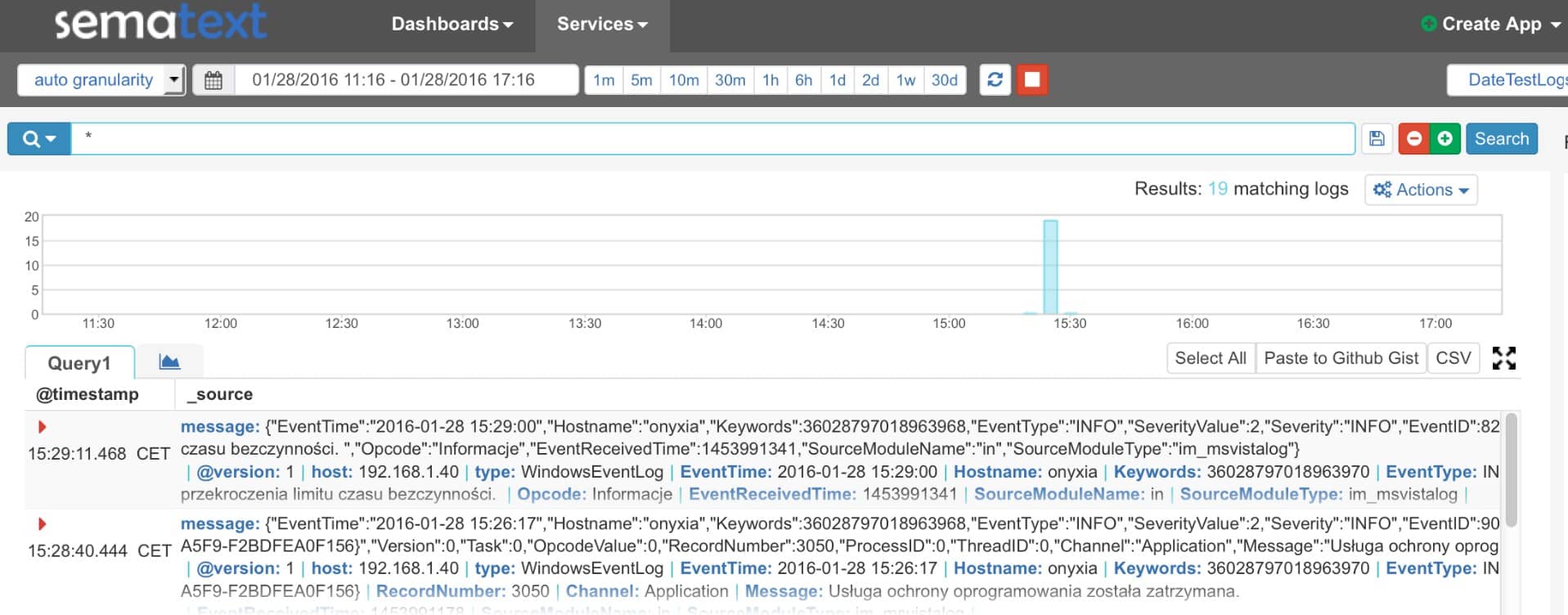 Sematext Eventlogs