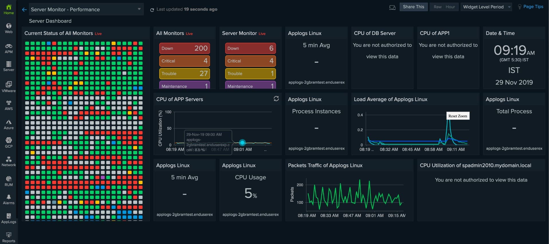 Site24x7 server monitoring