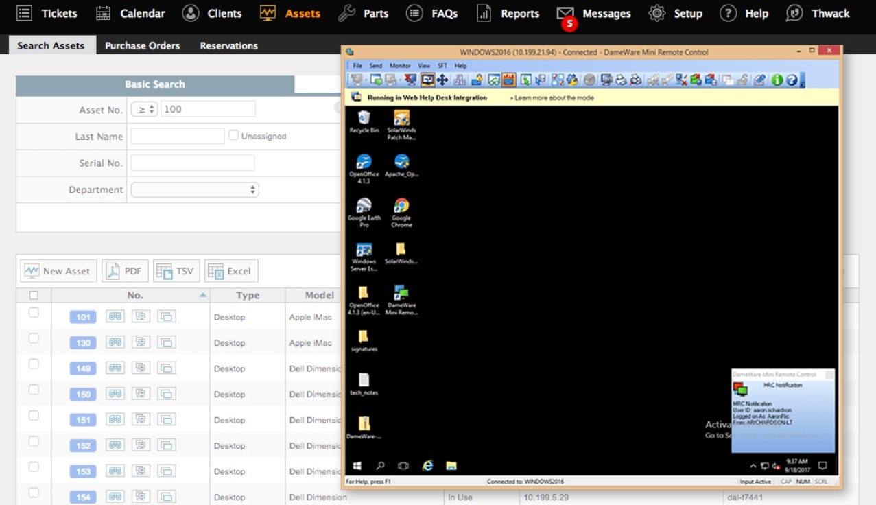 Solarwinds Dameware Mini Remote Control