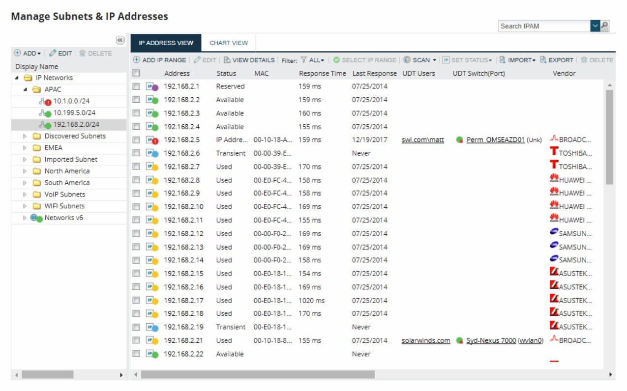 Solarwinds IP Address Manager IPAM