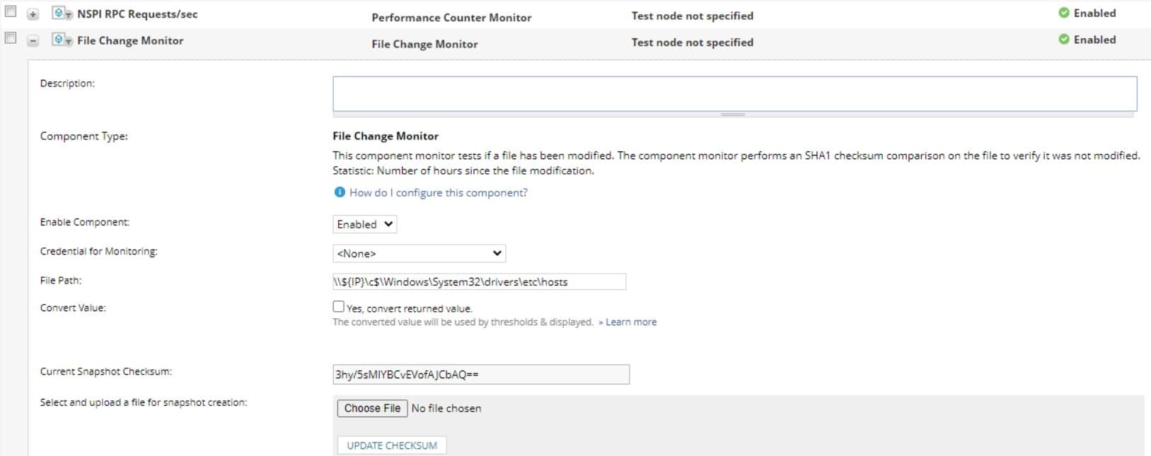 Solarwinds SAM file change
