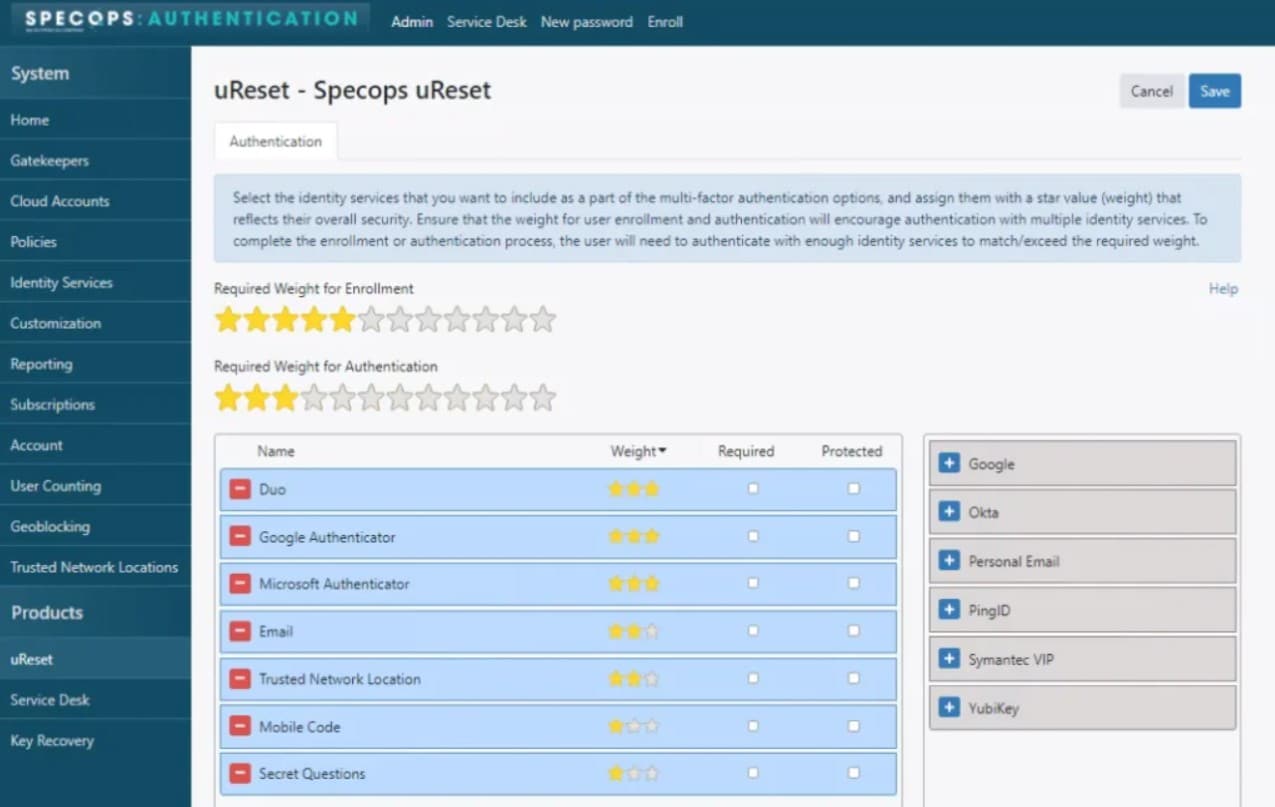 Specopssoft UReset Password