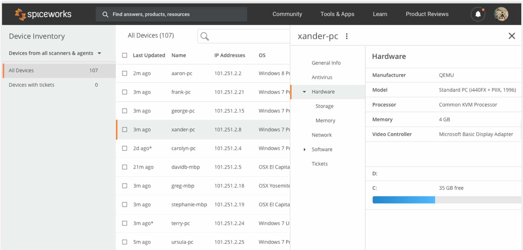Spiceworks Asset Management