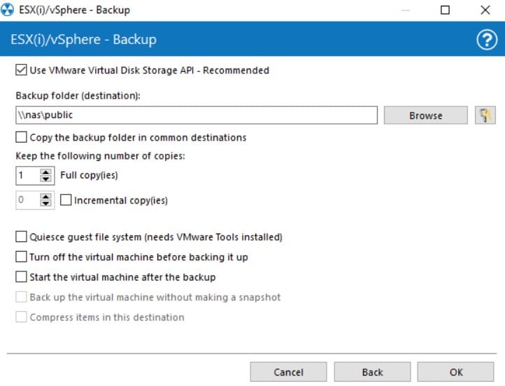 Uranium Backup vm backup