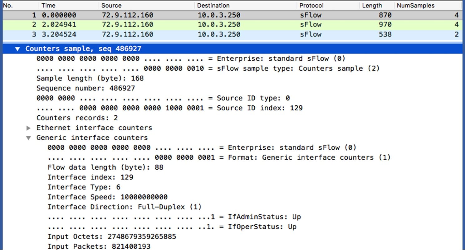 Wireshark sflow