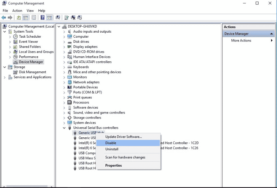 block usb ports via device manager