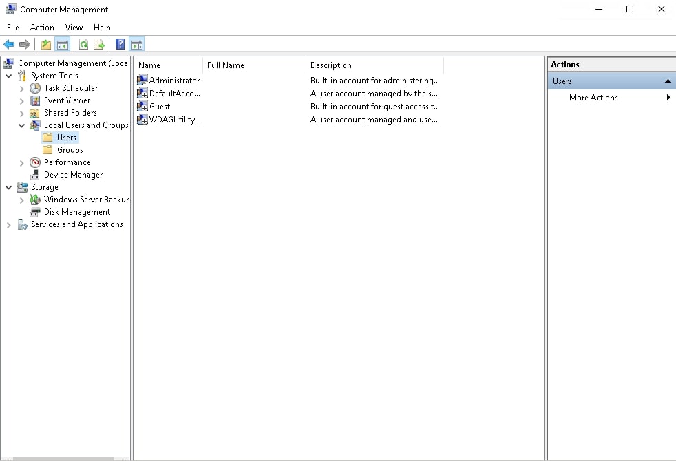 computer management screen