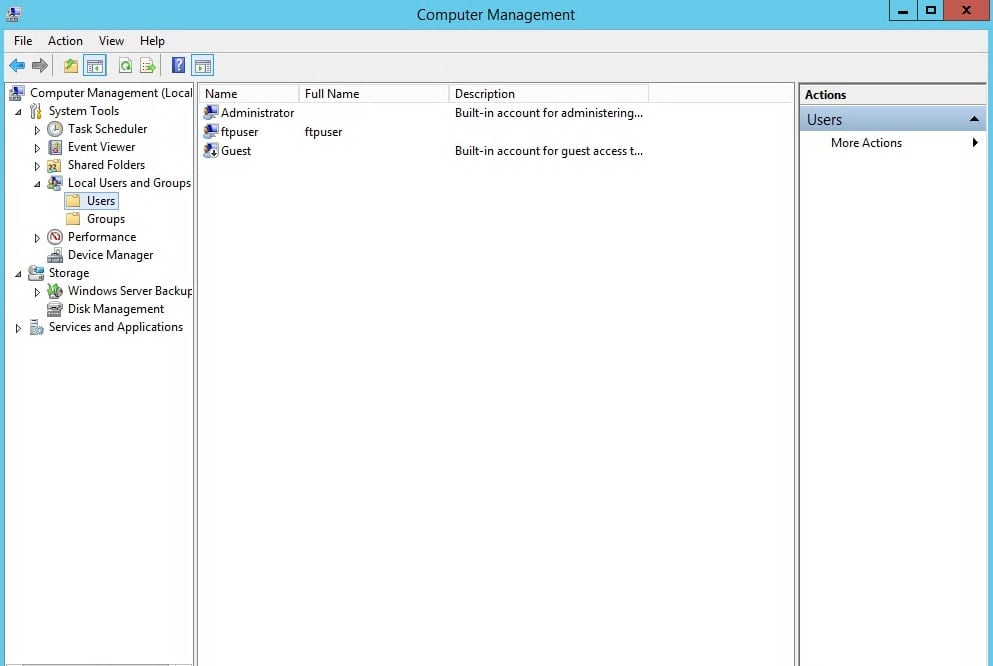 create new ftp user