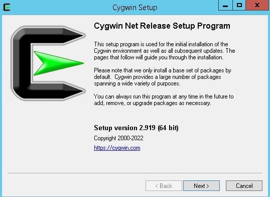 cygwin welcome page