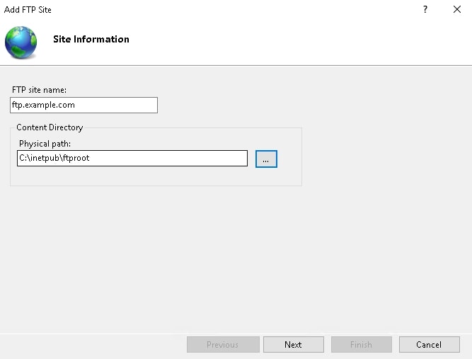 define ftp sitename