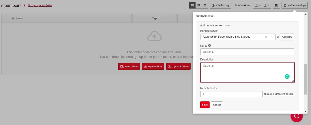 define remote server details