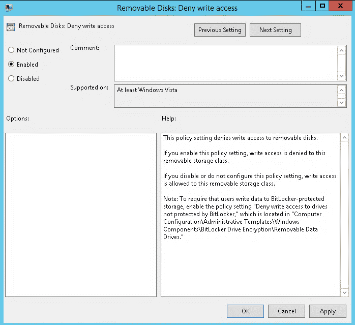 disable usb via group policy