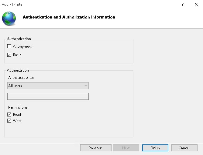 ftp authentication and authorization