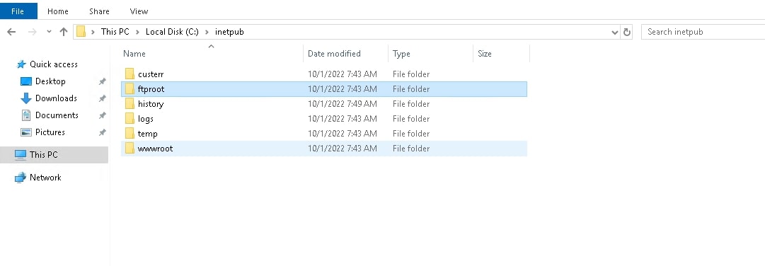 ftp root directory