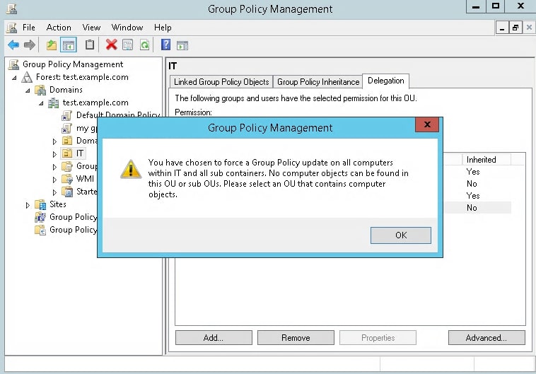 gpo update warning