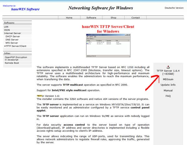 hanewin tftp